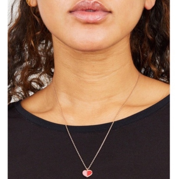 KATE SPADE ♠️ Heritage Heart Red/Pink Necklace - Picture 2 of 7